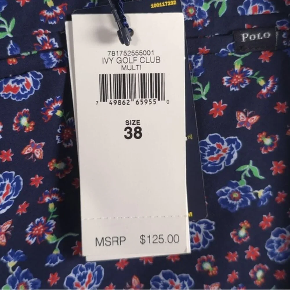 NWT POLO GOLF RALPH LAUREN Classic Fit Stretch Trunk Shorts Ivy‎ Floral Size 38